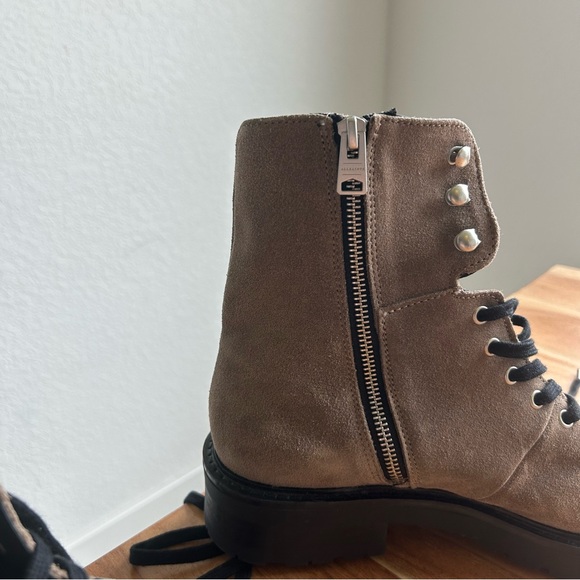 New All Saints Dusty Suede Combat Boots - Picture 4 of 8